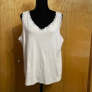Karen Scott Ivory Knit Tank